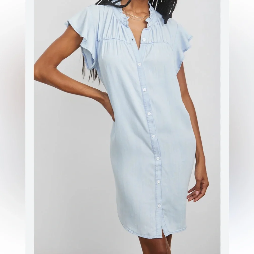 Rails Kat Dress Button Up Light Vintage Chambray Denim